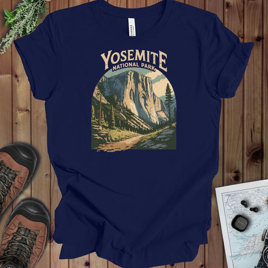 El Capitan Yosemite Valley Kids Graphic T-Shirt in Navy