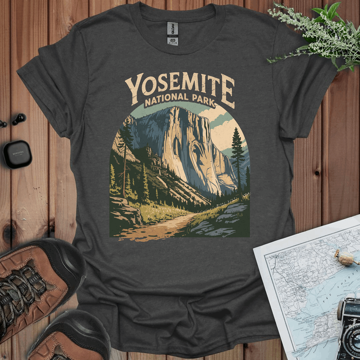 El Capitan Yosemite Valley graphic t-shirt alternate apparel color or angle