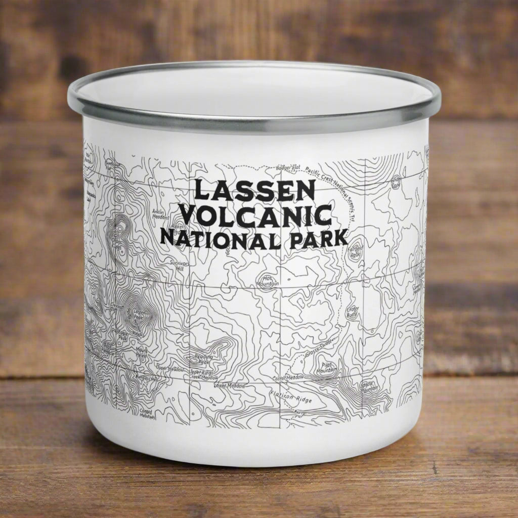 Lassen Volcanic Topographic Camp Mug Park Service Apparel