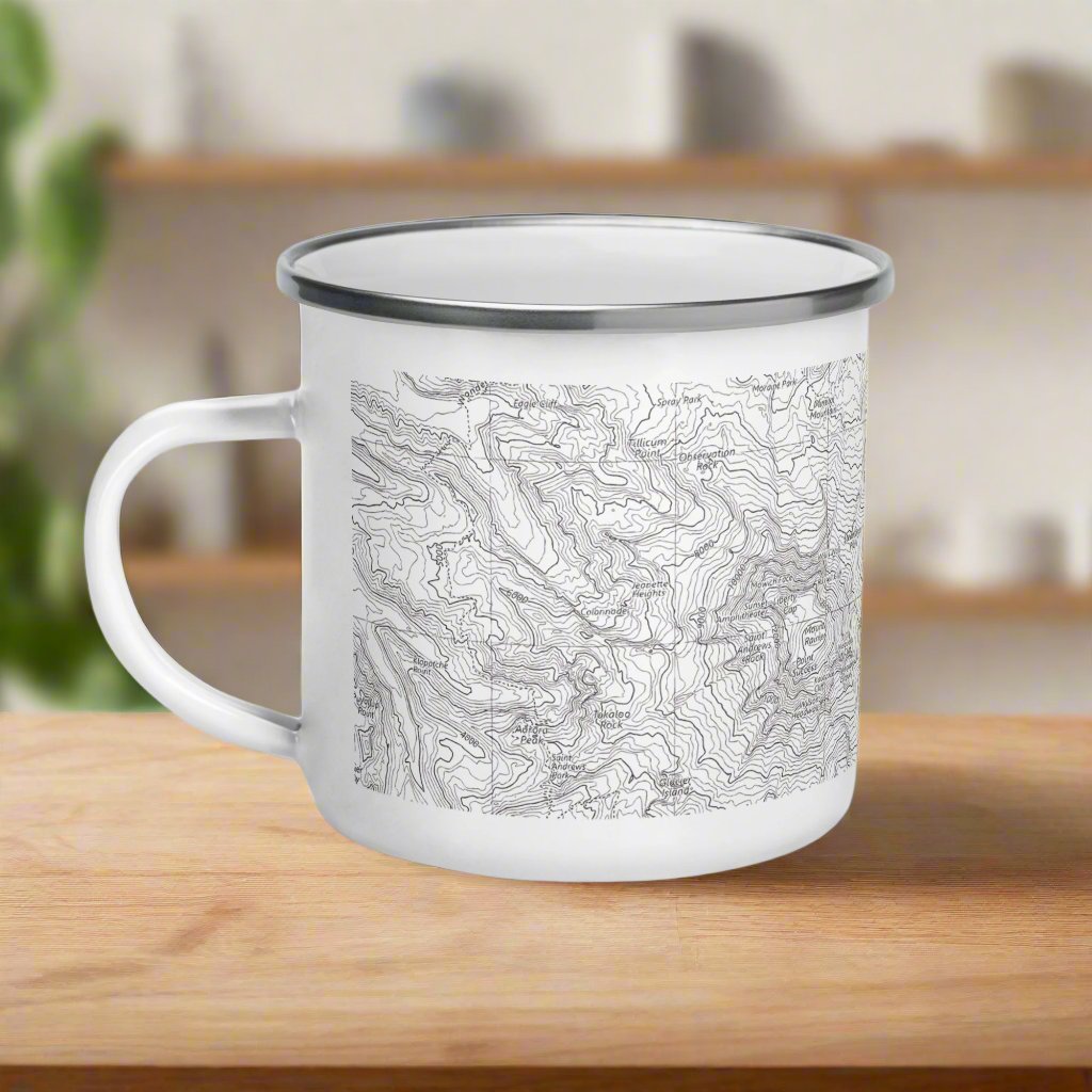 Mount Rainier Topographic Durable Camp Mug USGS Map Park Service Apparel