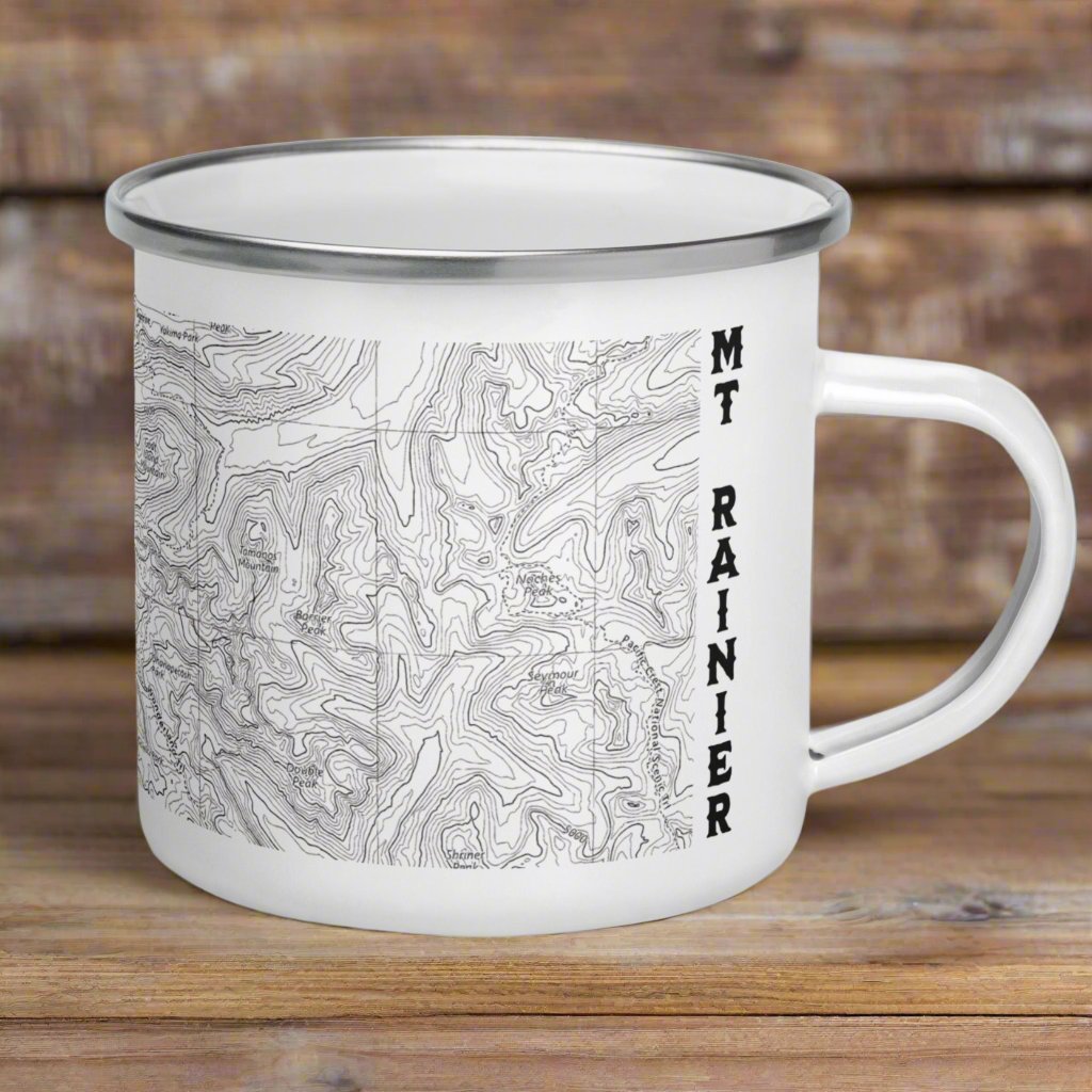 Mount Rainier Topographic Durable Camp Mug USGS Map Park Service Apparel Default Title