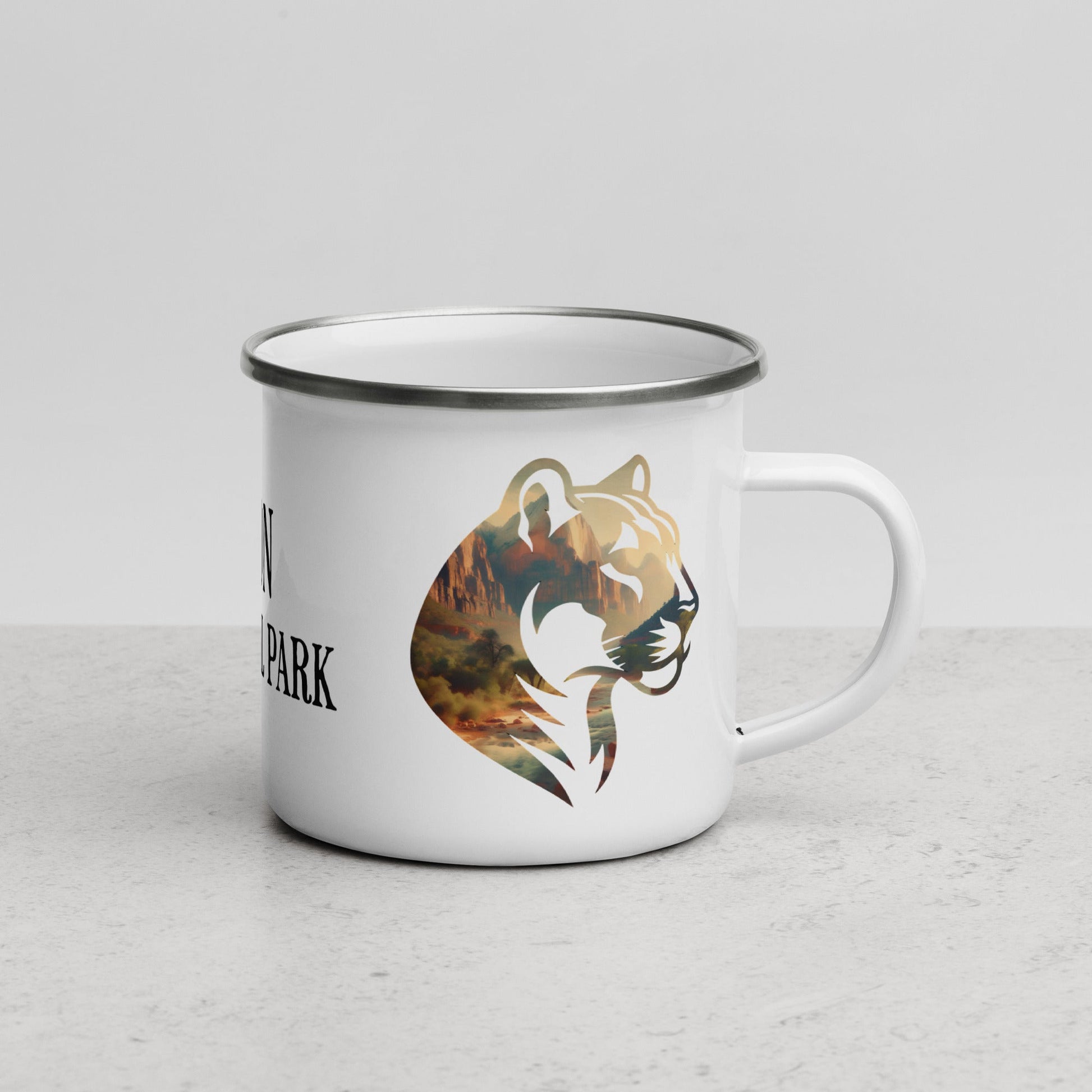 Zion Park Mountain Lion Camp Mug Park Service Apparel