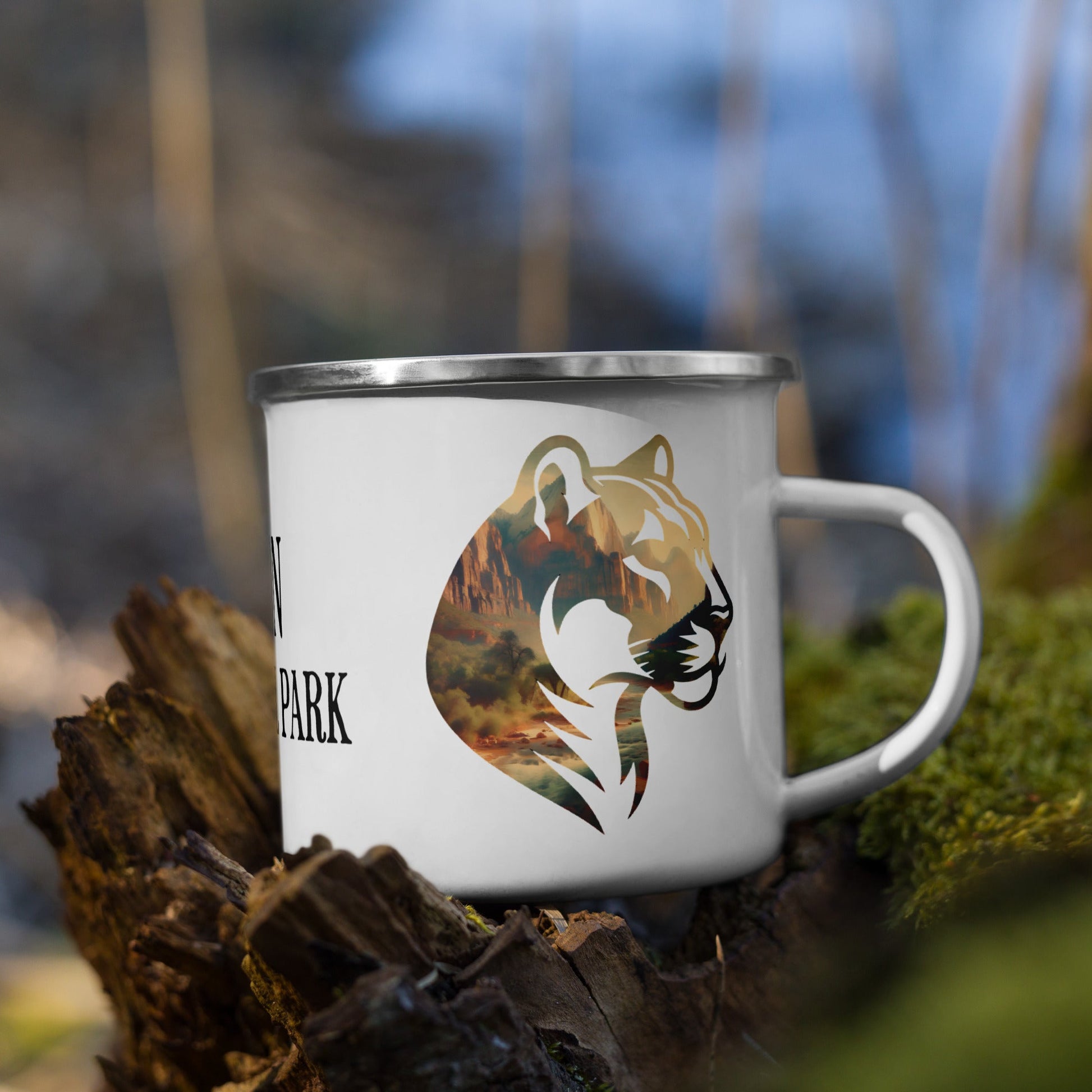Zion Park Mountain Lion Camp Mug Park Service Apparel