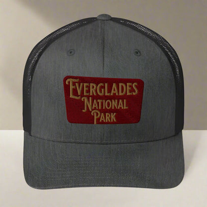 Everglades National Park embroidered trucker hat shown from alternate product angle