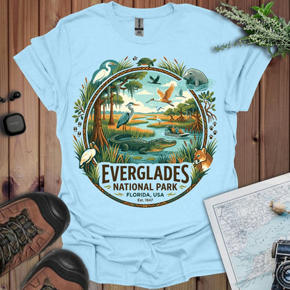Everglades National Park animals graphic t-shirt shown in lifestyle or modeled setting