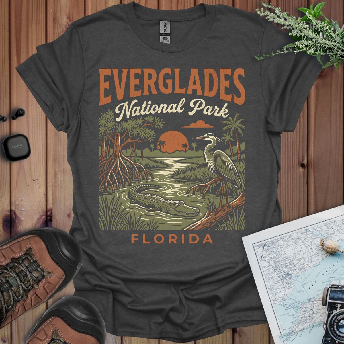 Everglades National Park graphic t-shirt shown in lifestyle or modeled setting