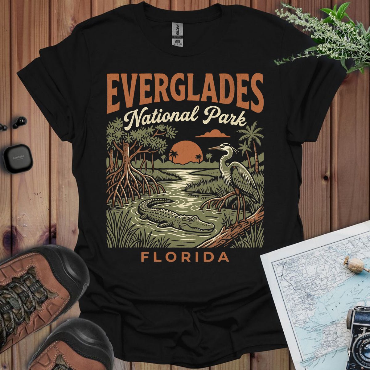 Everglades National Park graphic t-shirt shown in lifestyle or modeled setting