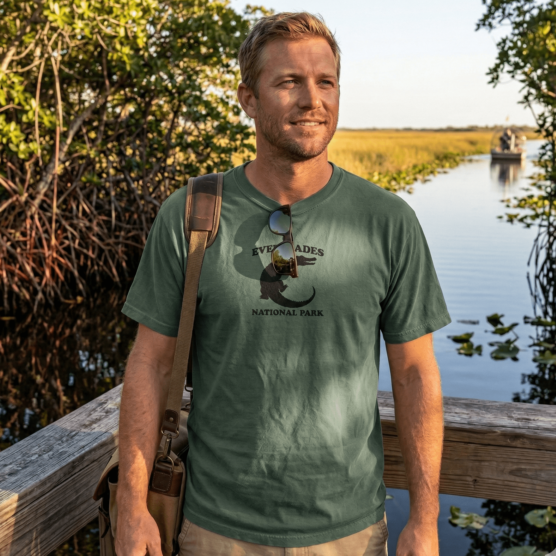 Everglades National Park premium embroidered t-shirt alternate apparel color or product angle