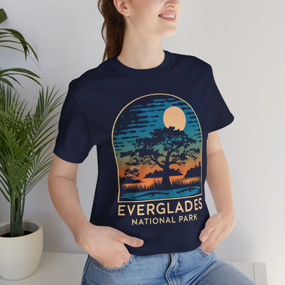 Everglades National Park Florida trees graphic t-shirt shown in alternate apparel color
