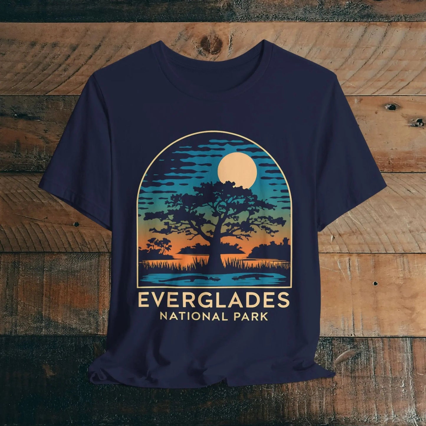 Everglades National Park Florida trees graphic t-shirt shown in lifestyle or modeled setting