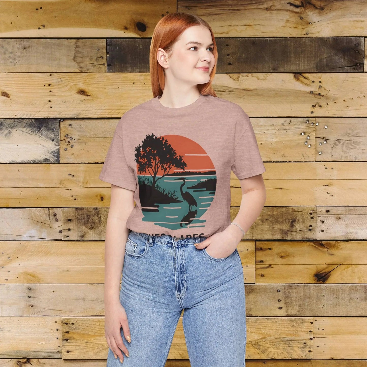 Everglades National Park retro sunset logo graphic t-shirt detail or alternate product view
