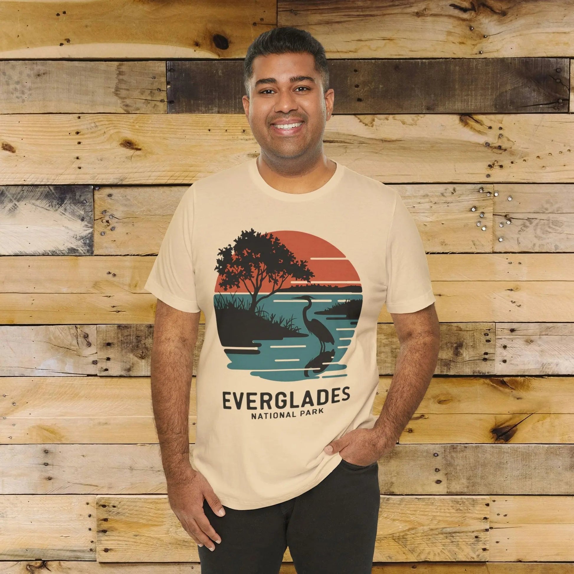 Everglades National Park retro sunset logo graphic t-shirt detail or alternate product view