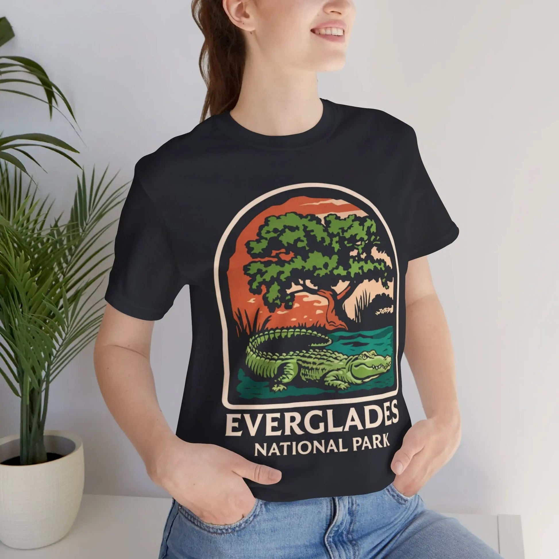 Everglades National Park alligator graphic t-shirt shown in alternate apparel color
