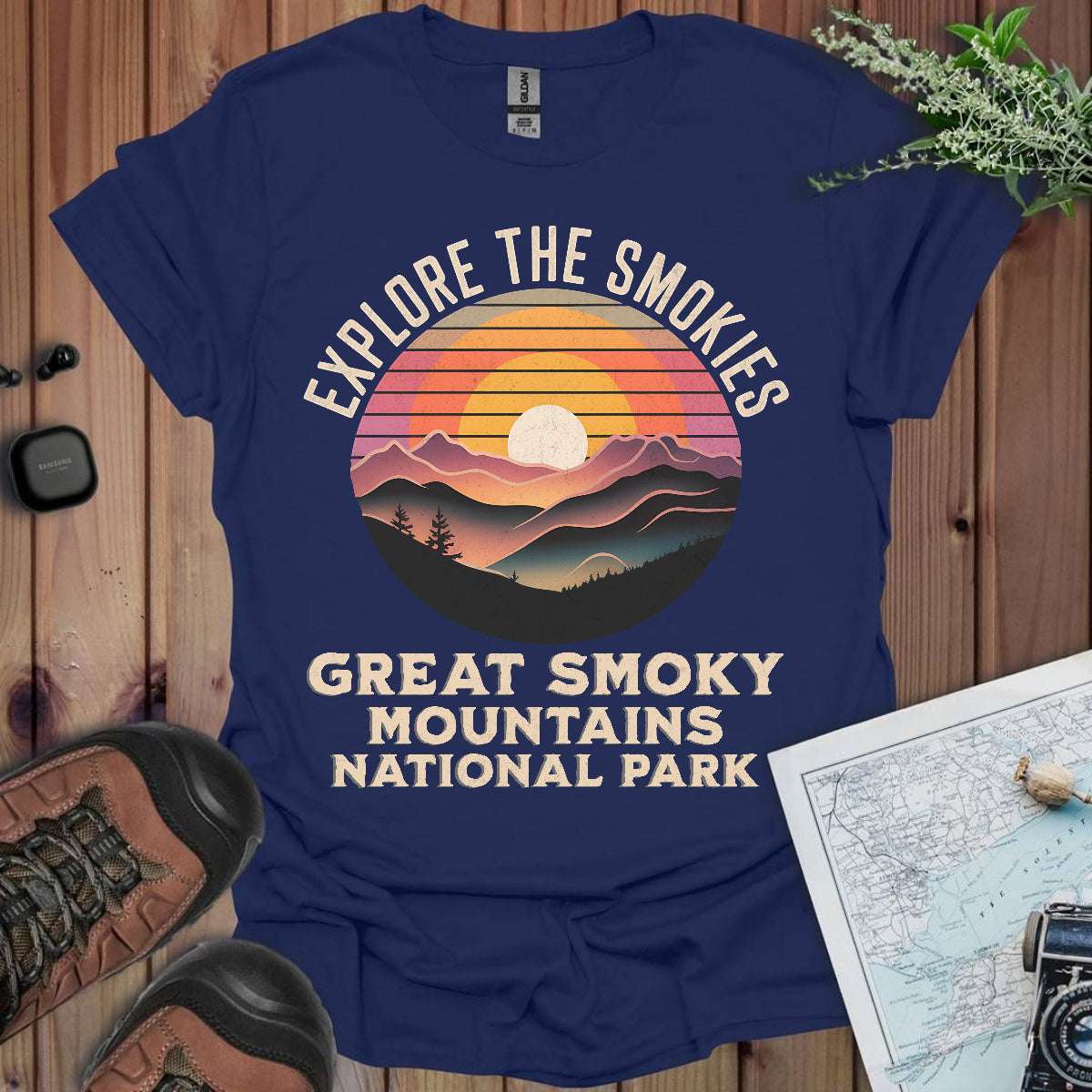 Explore the Smokies Great Smoky Mountains graphic t-shirt alternate apparel color or angle