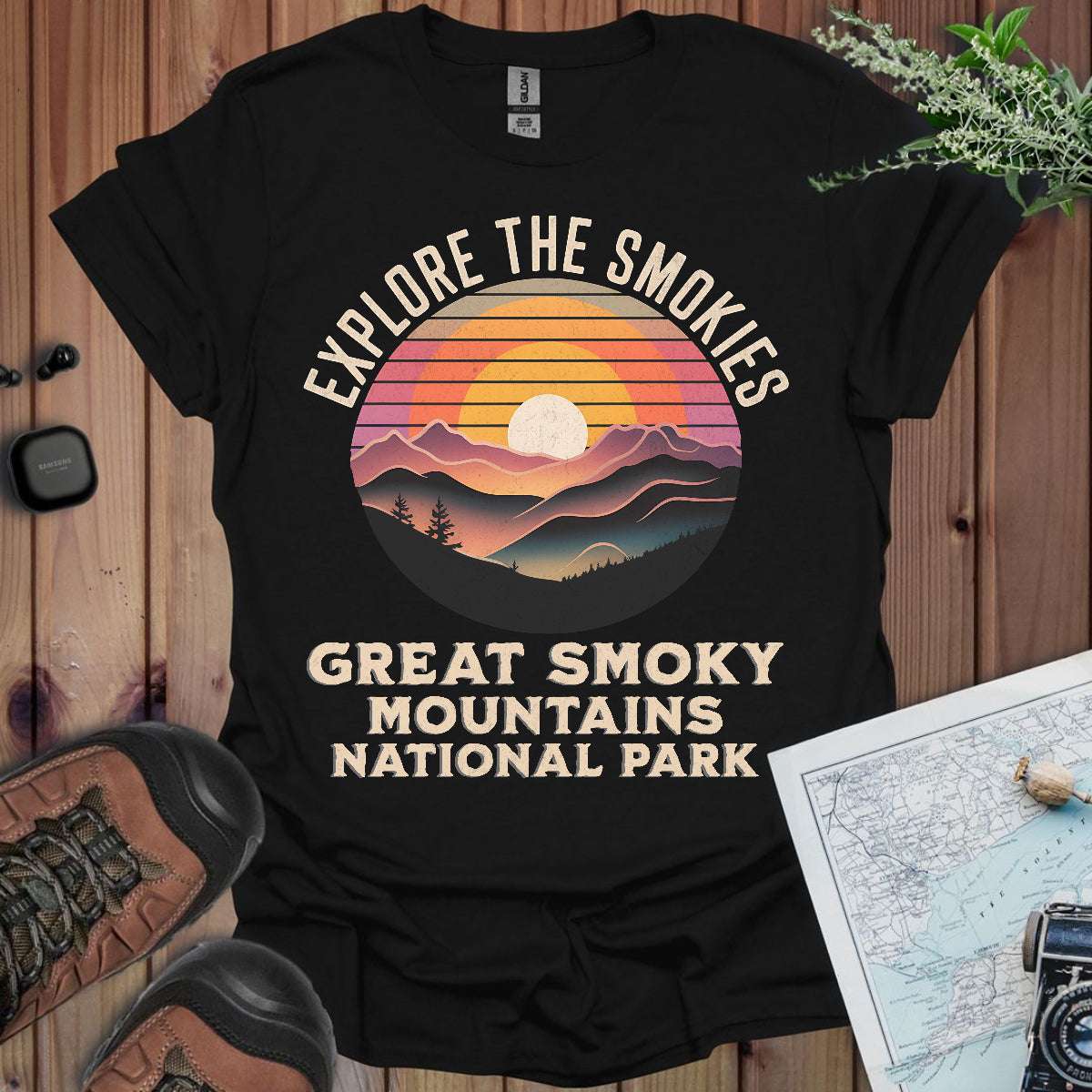 Explore the Smokies Great Smoky Mountains graphic t-shirt primary product view