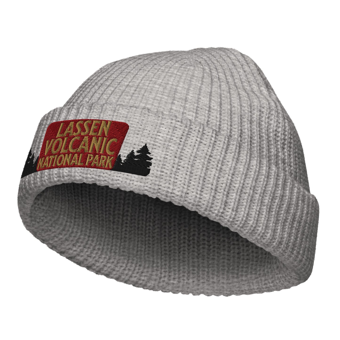 Lassen Volcanic National Park Embroidered Beanie hat Park Service Apparel Athletic Heather