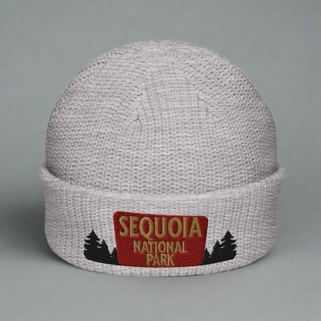 Sequoia National Park Embroidered Beanie hat Park Service Apparel Athletic Heather