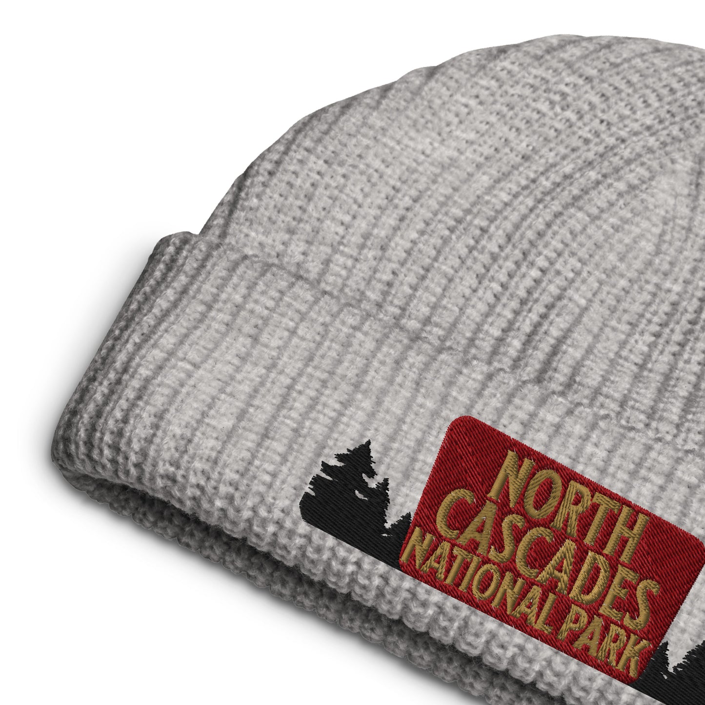North Cascades National Park Embroidered Beanie hat Park Service Apparel Athletic Heather