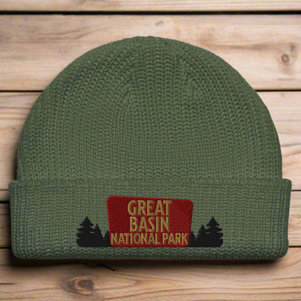 Great Basin National Park Embroidered Wharf Style Beanie hat Park Service Apparel Cypress