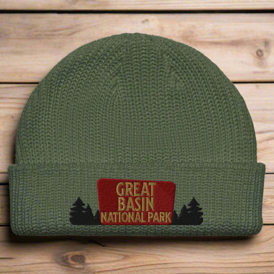 Great Basin National Park Embroidered Wharf Style Beanie hat Park Service Apparel Cypress