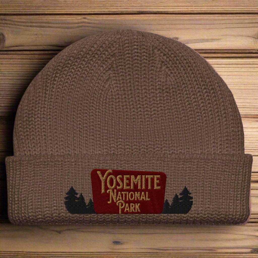 Yosemite National Park Wharf Style Embroidered Beanie beanie Park Service Apparel Walnut