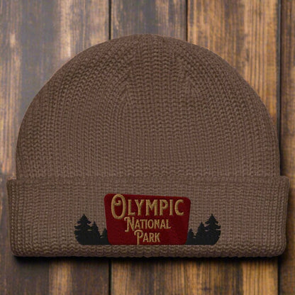 Olympic National Park Embroidered Beanie Winter Hat beanie Park Service Apparel Walnut
