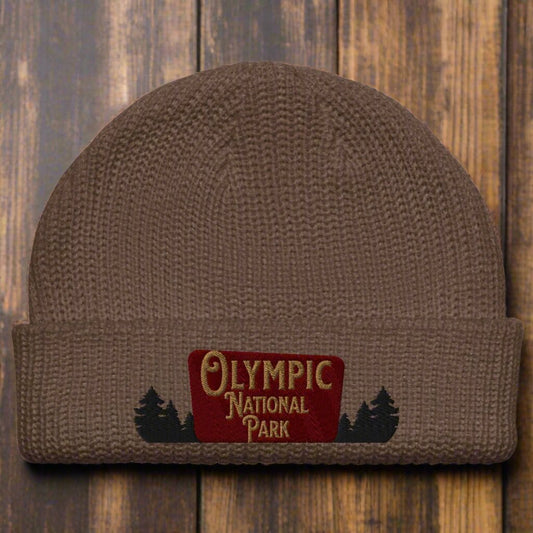 Olympic National Park Embroidered Beanie Winter Hat beanie Park Service Apparel Walnut