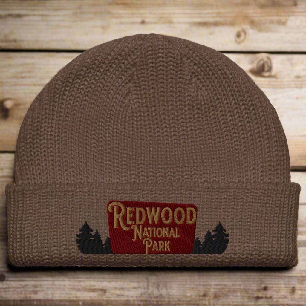 Redwood National Park Embroidered Beanie beanie Park Service Apparel Walnut