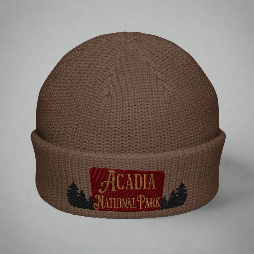 Acadia National Park Embroidered Beanie beanie Park Service Apparel Walnut