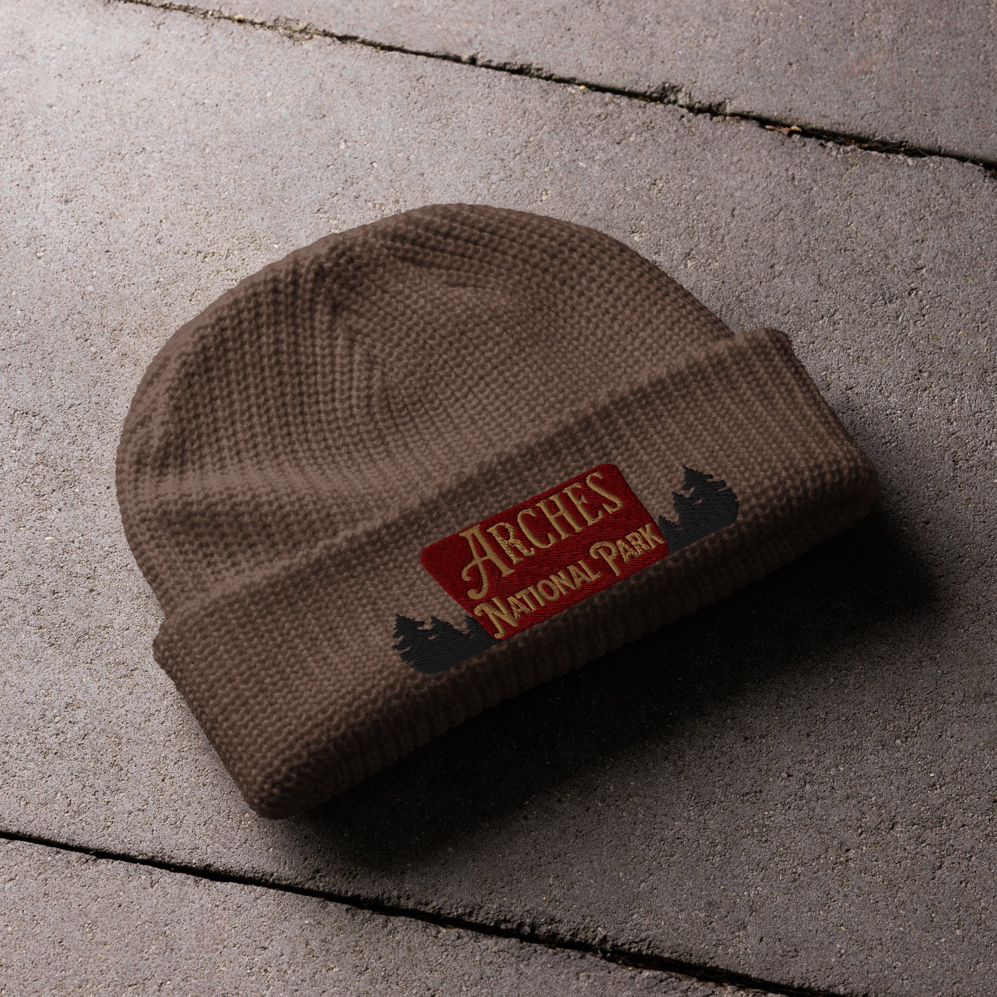 Arches National Park Sign Embroidered Beanie beanie Park Service Apparel