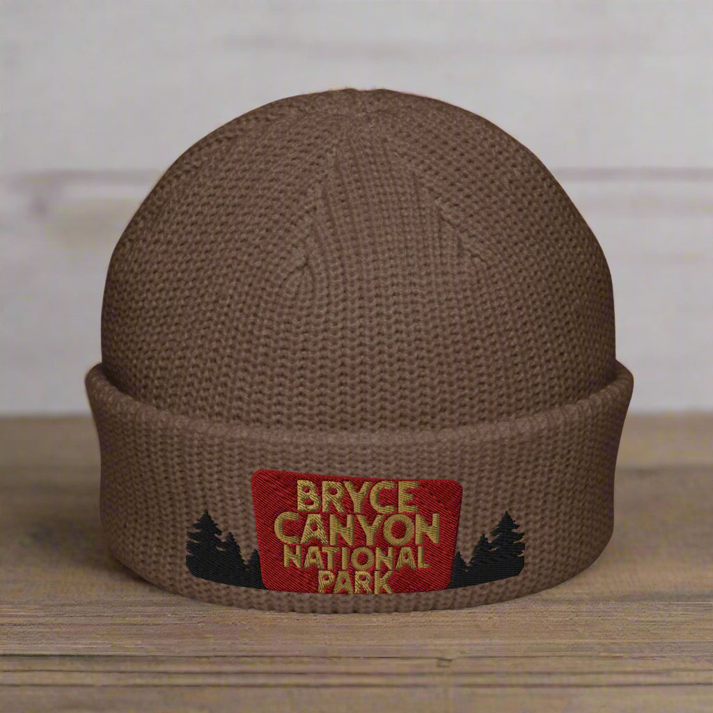 Bryce Canyon National Park Embroidered Wharf Beanie hat Park Service Apparel Walnut