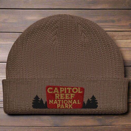 Capitol Reef National Park Wharf Style Beanie hat Park Service Apparel Walnut