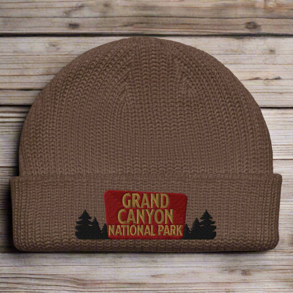 Grand Canyon National Park Embroidered Beanie Wharf Style Park Service Apparel Walnut