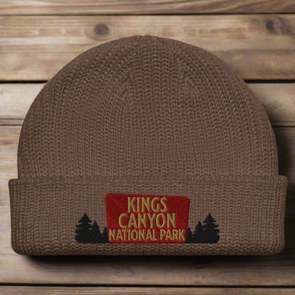 Kings Canyon National Park Embroidered Beanie hat Park Service Apparel Walnut