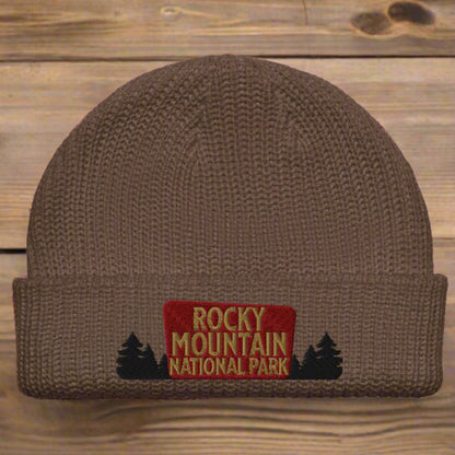 Rocky Mountain National Park Embroidered Beanie hat Park Service Apparel Walnut