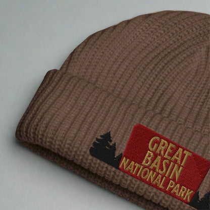 Great Basin National Park Embroidered Wharf Style Beanie hat Park Service Apparel Walnut
