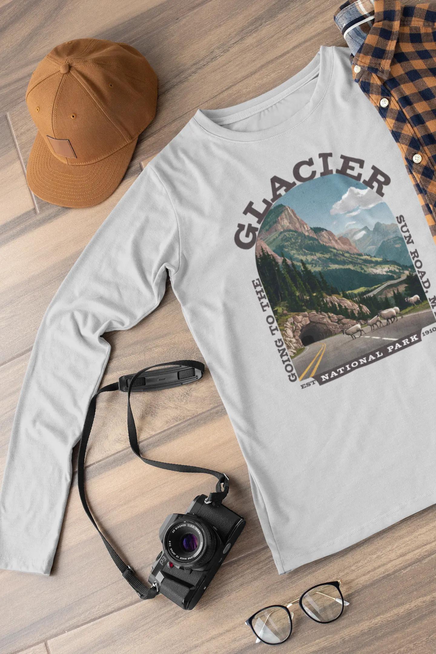Glacier National Park Going To The Sun Road Unisex Long Sleeve T-shirt Long-sleeve Printify