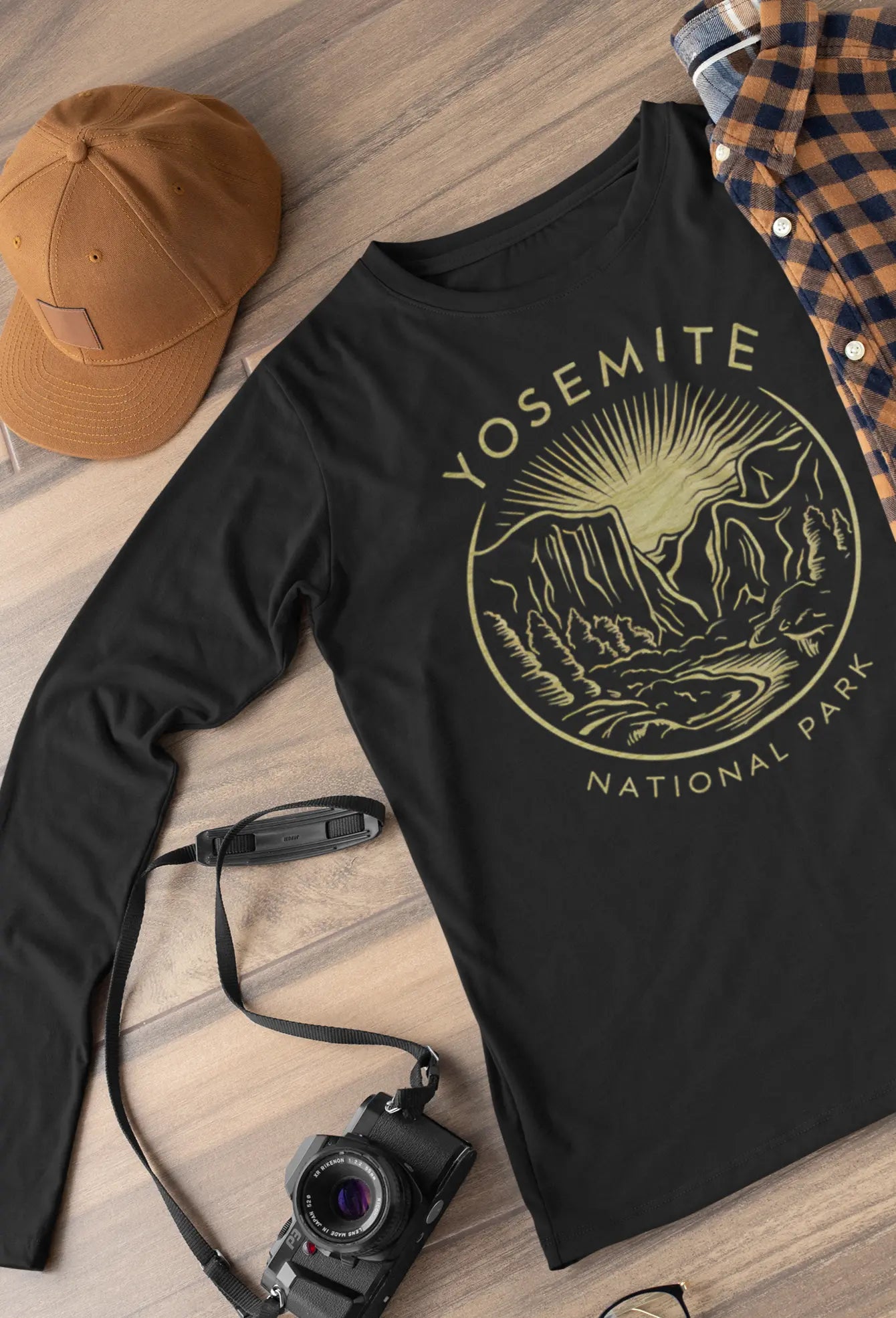 Yosemite National Park Unisex Fit Long Sleeve T-shirt Valley Long-sleeve Printify