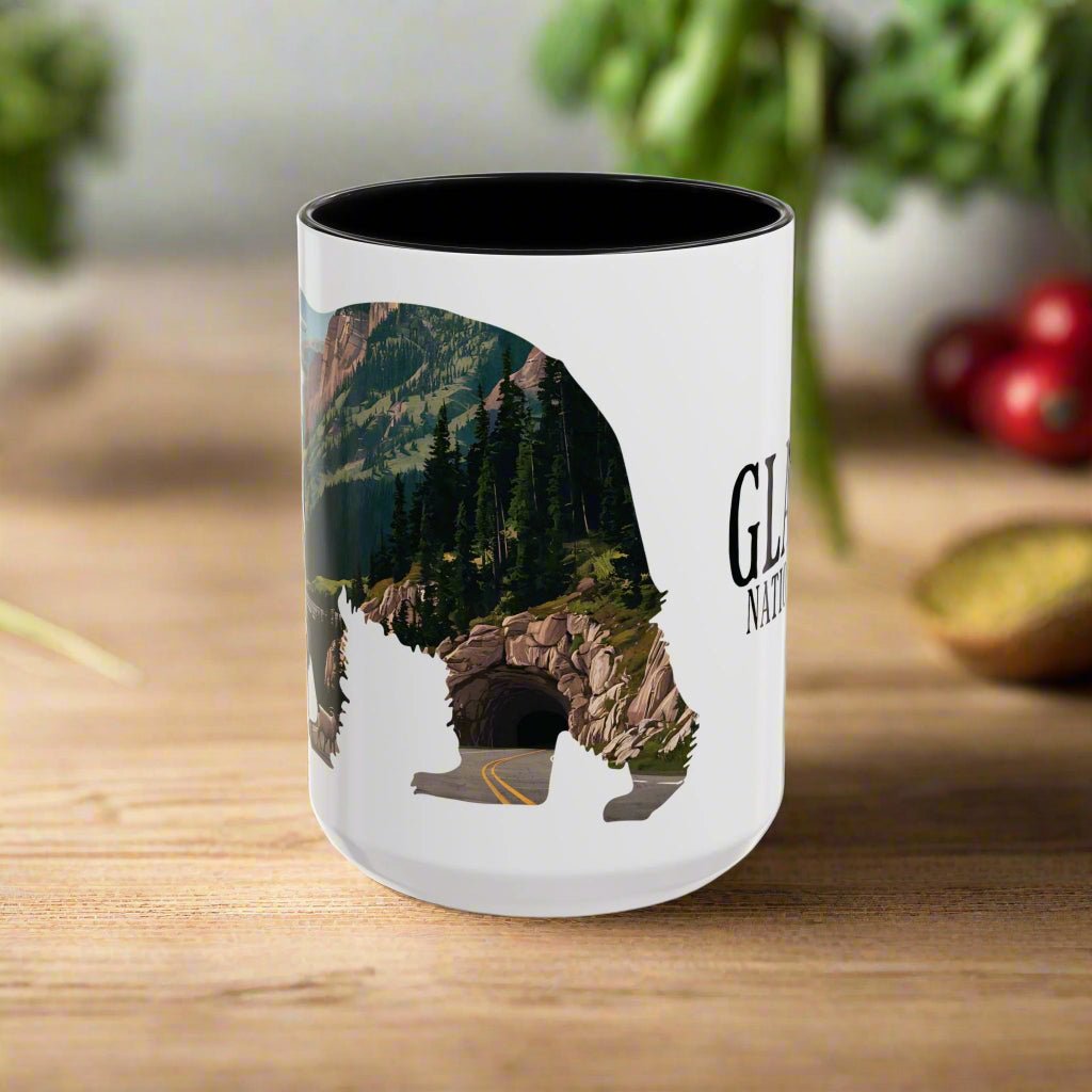 Glacier National Park bear colored coffee mug alternate product view
