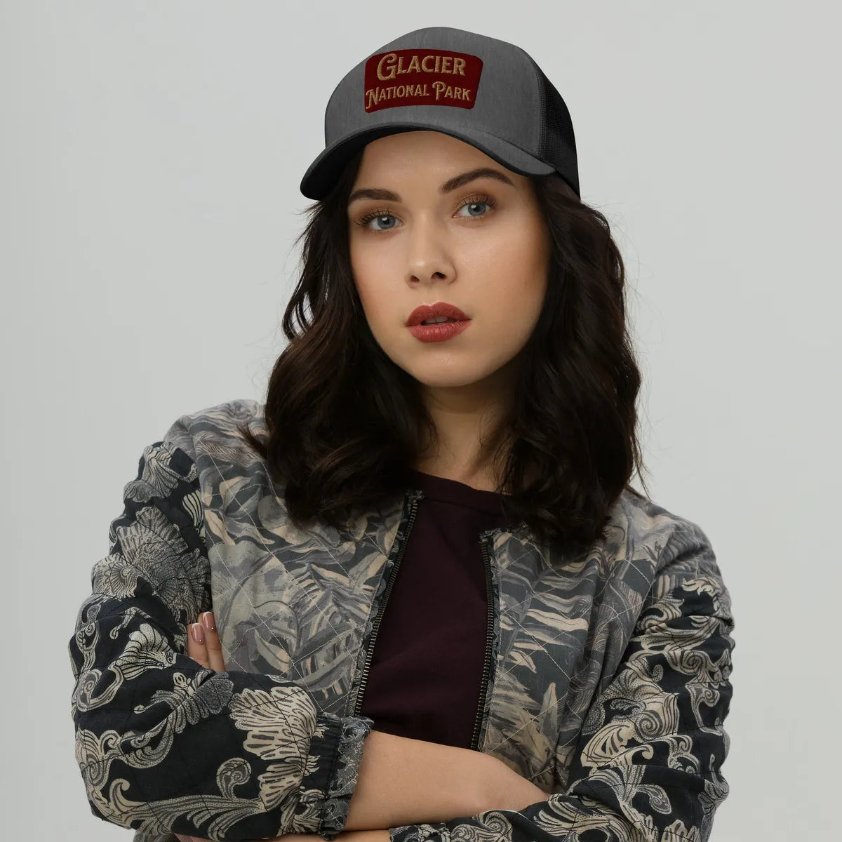 Glacier Embroidered National Park Trucker Hat - Parks Apparel