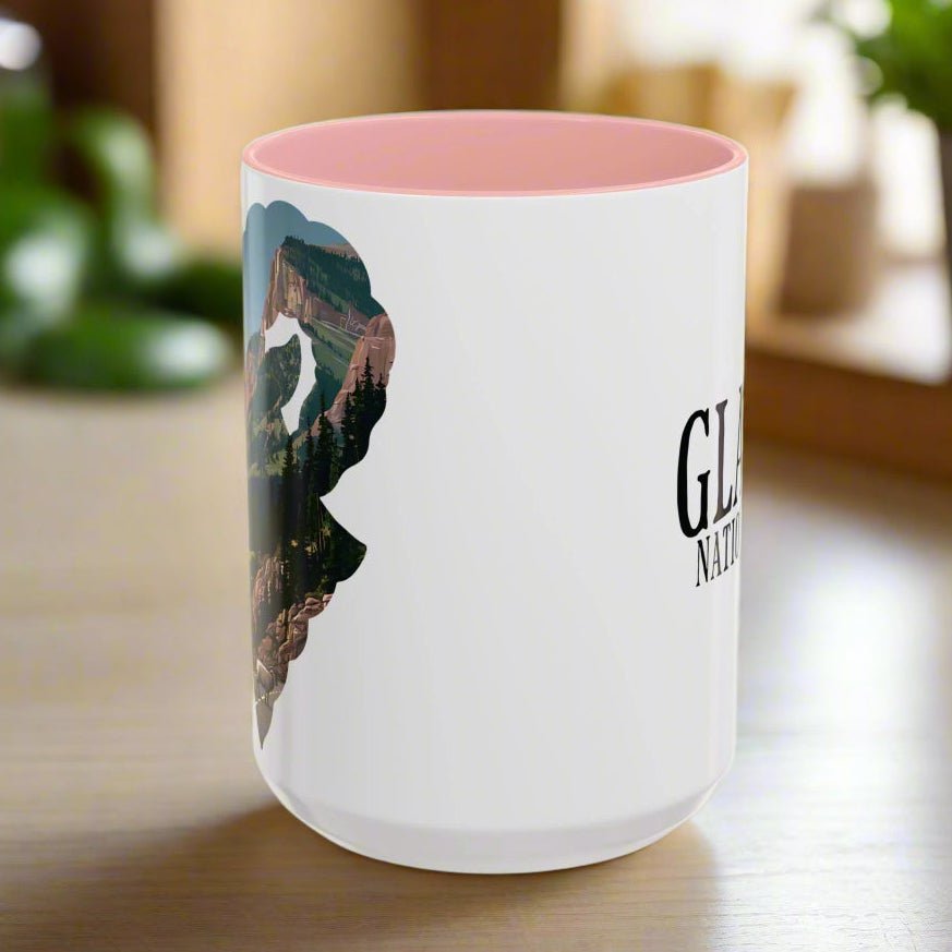 Glacier National Park bighorn sheep colored coffee mug design detail or product variation