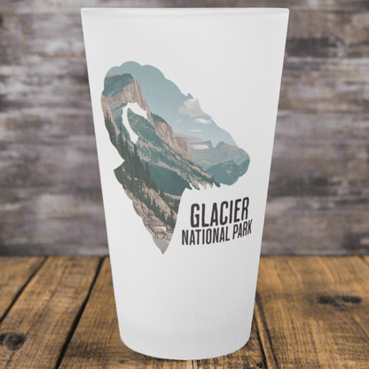 Glacier National Park Big Horned Sheep Frosted Pint - Parks Apparelpint glass
