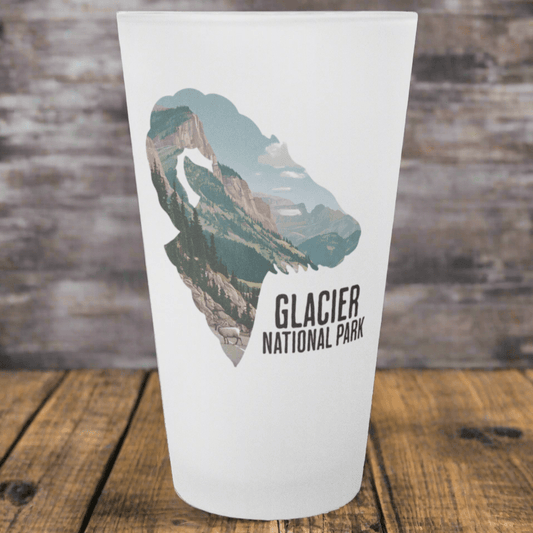 Glacier National Park Big Horned Sheep Frosted Pint - Parks Apparelpint glass
