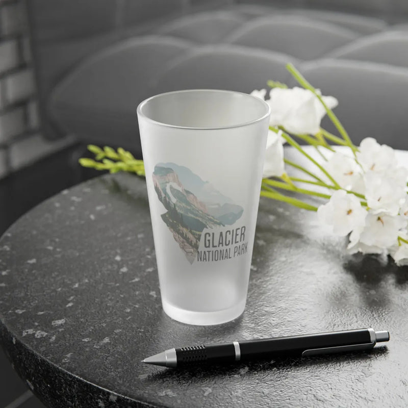 Glacier National Park Big Horned Sheep Frosted Pint - Parks Apparelpint glass