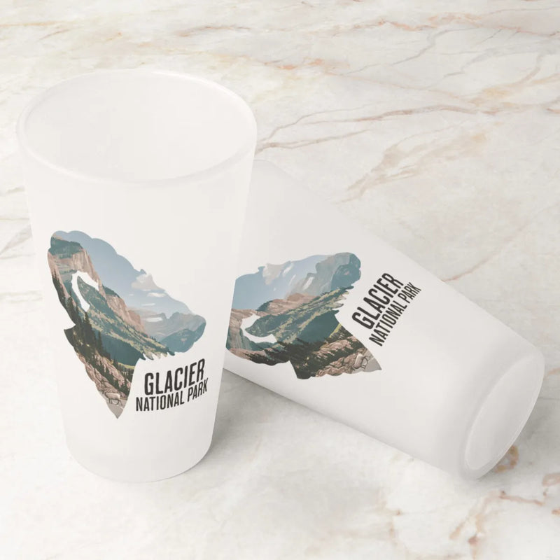 Glacier National Park Big Horned Sheep Frosted Pint - Parks Apparelpint glass