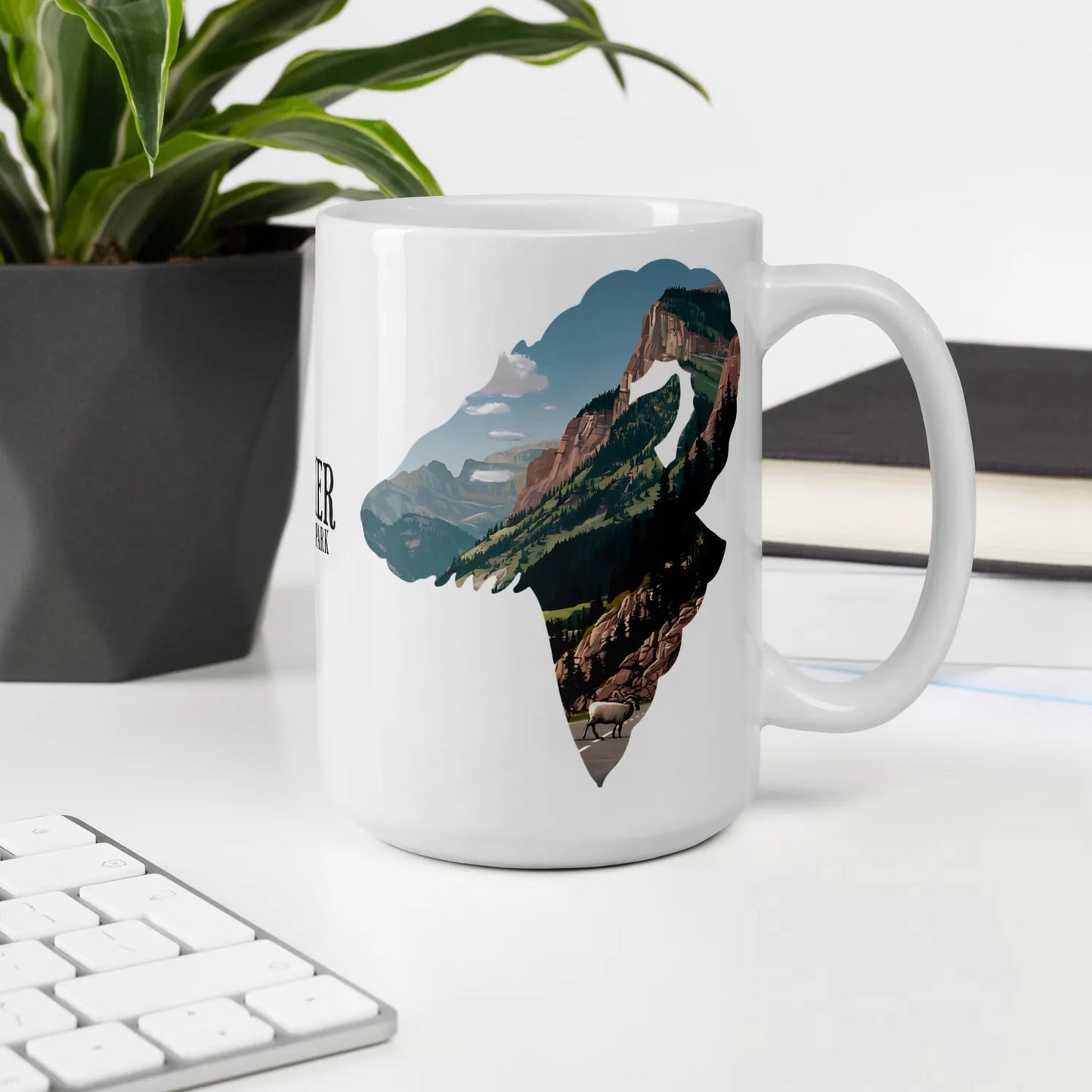 Glacier National Park bighorn sheep mug design detail or product variation