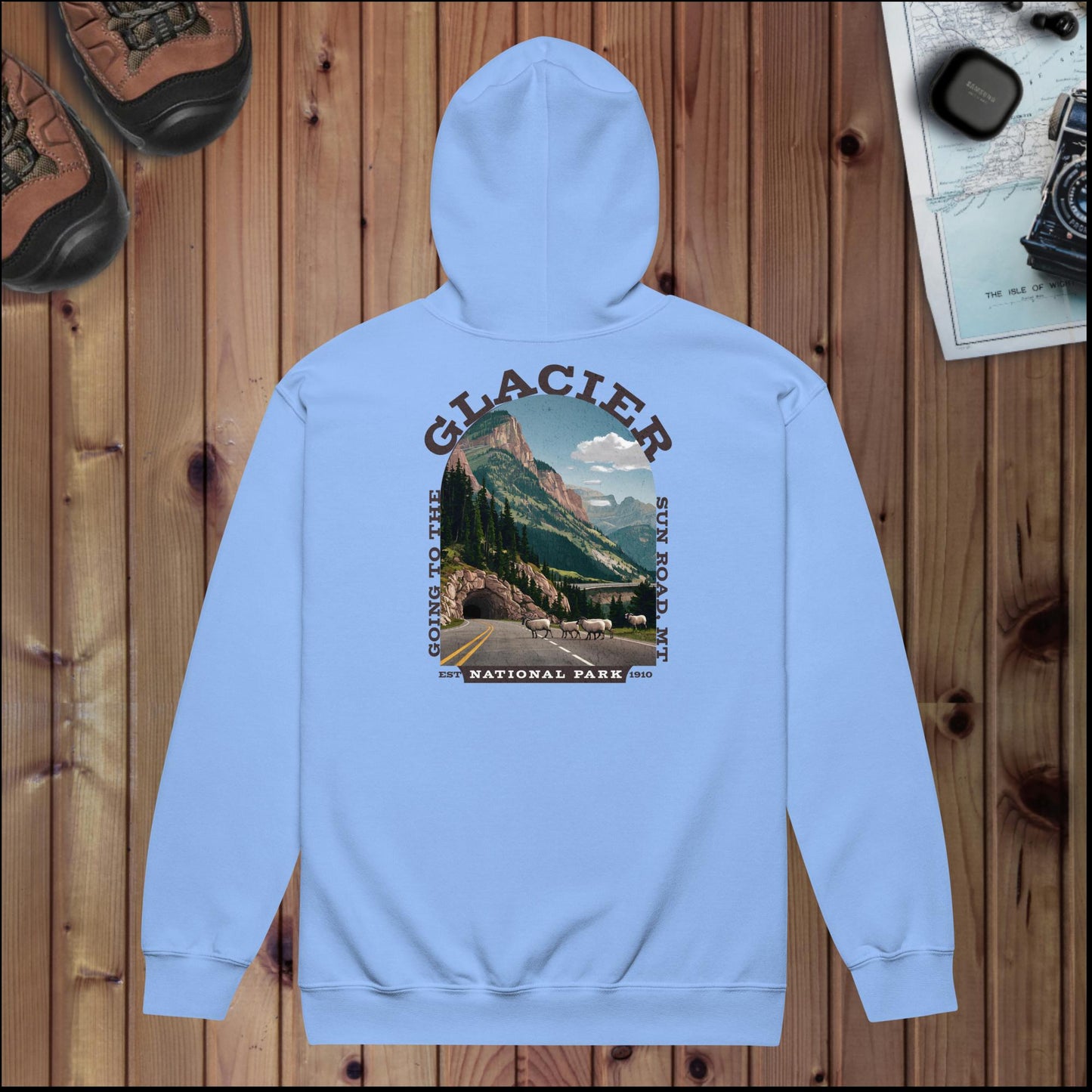 Glacier National Park full zip hoodie alternate apparel color or product angle