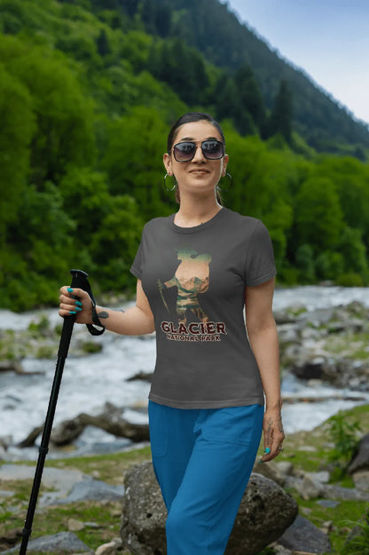 Glacier National Park hiker graphic t-shirt alternate apparel color or angle