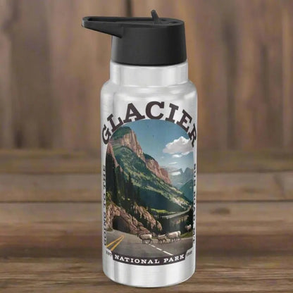 Glacier National Park Insulated Water Bottle Tumbler 32oz Going to the Sun - Parks ApparelMug