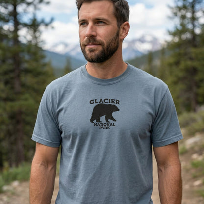Glacier National Park Premium Embroidered T-shirt - Parks ApparelT-Shirt